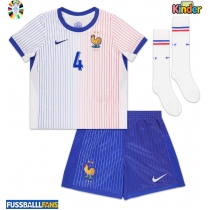 Frankreich Dayot Upamecano #4 Auswärts Trikotsatz Kinder EM 2024 Kurzarm (+ Kurze Hosen)